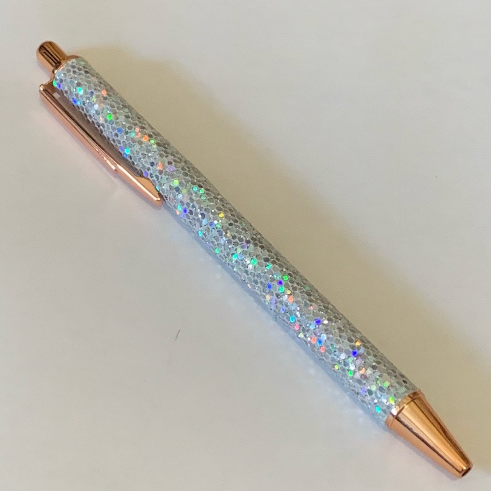 🍒🍒 Sparkly Silver Metal Pen